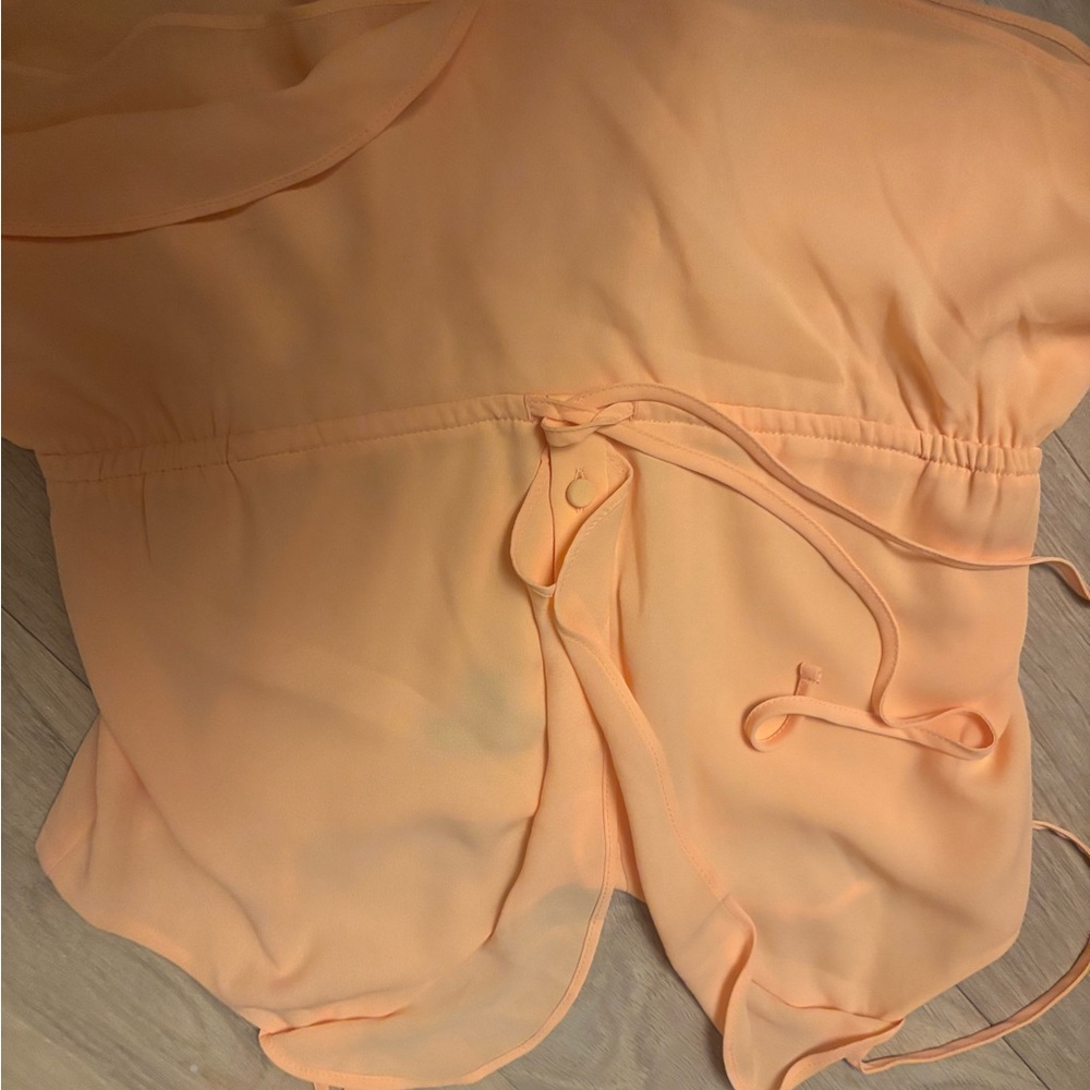 Express Apricot Chiffon Top